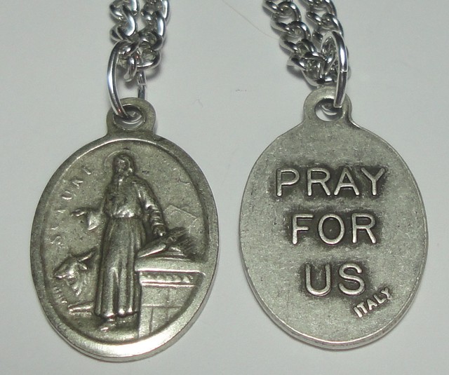 Evangelist St Luke Holy Medal On 24 Chain Patron Physicians Writers 