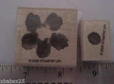 Stampin Up From Heartfelt Thanks Set 2 Rubber Stamps Flower & Center | eBay