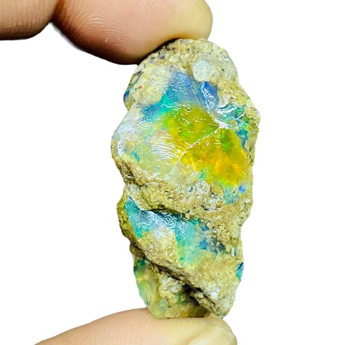 40.60 Cts Natural Ethiopian Opal Rough 39x19mm Huge Untreated Loose Gemstone - Picture 13 of 13