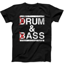 Drum & Bass Rum & Ass Lovers Joke Saying Funny Music Gift Tee Black T Shirt 386