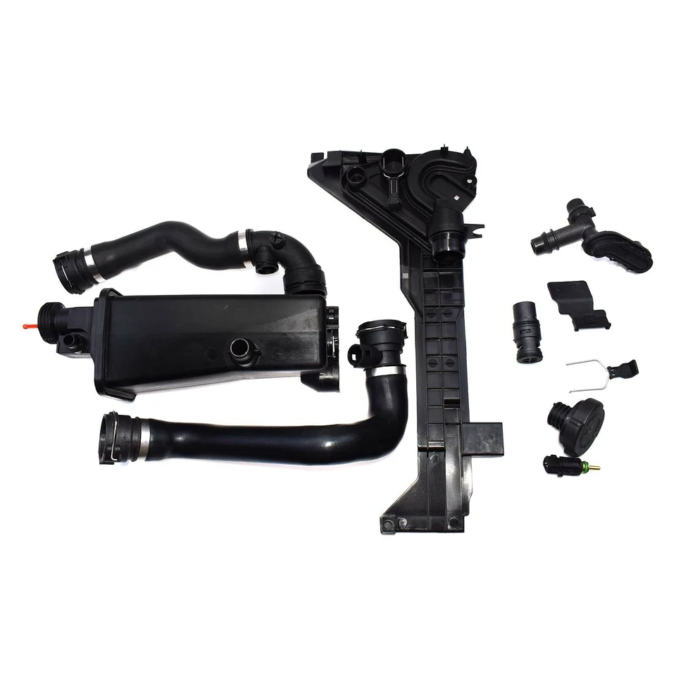 8Pcs Expansion Tank Mounting Plate Hose Thermostat Sensor Kit For BMW E46 X3 X5 - Image 4 of 4