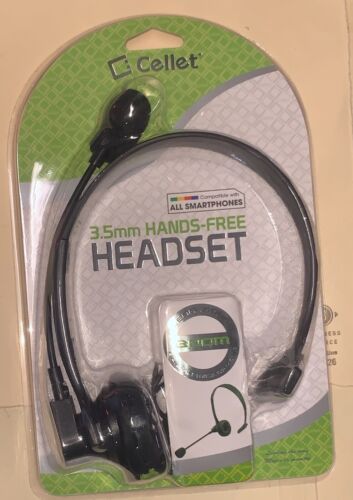 Cellet 3.5mm Hands-Free Headset with Boom Mic Compatible with all smartphones - Picture 1 of 1