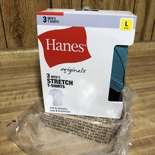 3 Pack Hanes Men's Stretch T-Shirts Cool And Breathable Size Large New