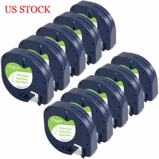 10PK Replace Dymo LetraTag Refill 91330 White Paper Label Tape 12mm 4m LT-100H
