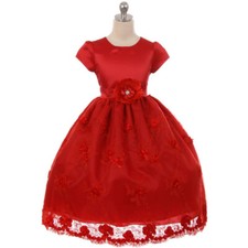 RED Size 4 Flower Girl Dress Recital Wedding Birthday Formal Party