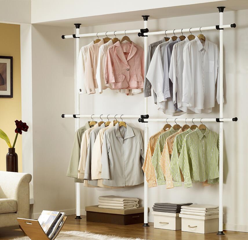 Wall Mounted Clothes Hanging Rail For Sloping Ceiling Wardrobe