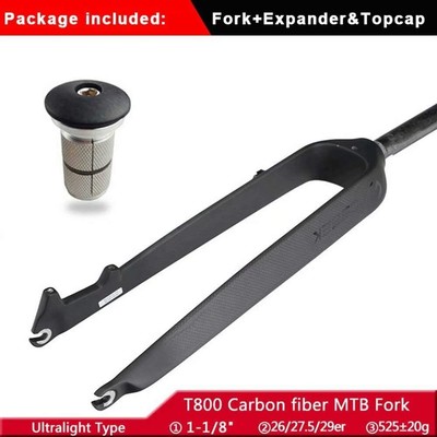 Fourche Rigide En Fibre De Carbone Pour VTT - Taille Roues 26/27.5/29 Pouces, Frein à Disque
