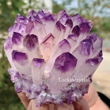 300g+ Rare Light Purple Amethyst Point Cluster Crystal Geode Specimens Ornament