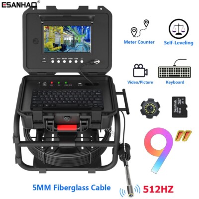 9'' 70M Pipe Sewer Inspection Camera with 512hz Self-leveling Keyboard Input IP68