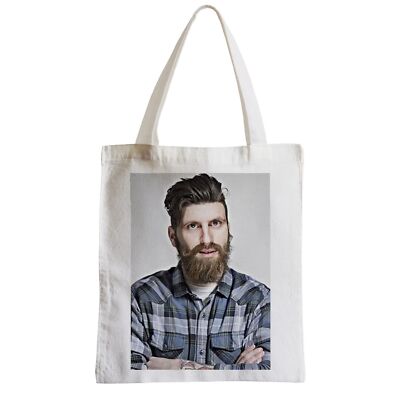 Stofftasche Star Promi Emmanuel Macron Hipster Farbe Parodie Herren