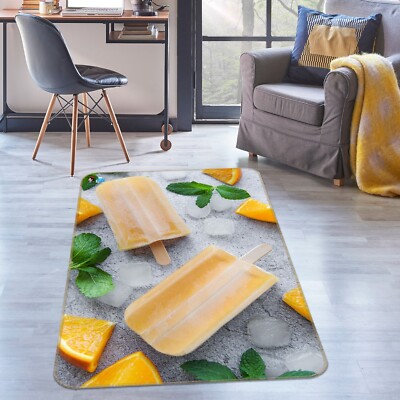 3D Orange Ice Cubes ZHUB890 Game Non Slip Rug Mat Photo Carpet Ann ...