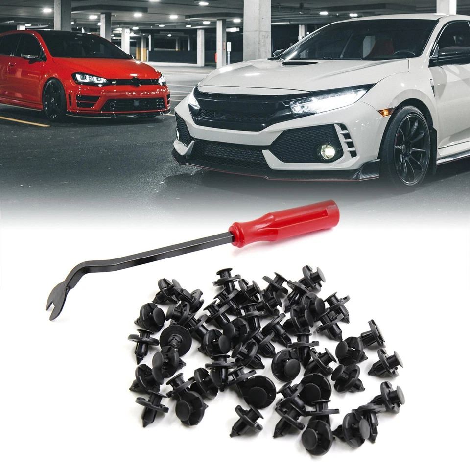 50 Pcs Car Retainer Clips Plastic Rivets with Fastener Remover for Nissan Altima - Image 2 of 4