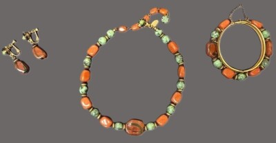 Rarität Vintage Miriam Haskell Halskette, Armband und Ohrring Set - MUST SEE!