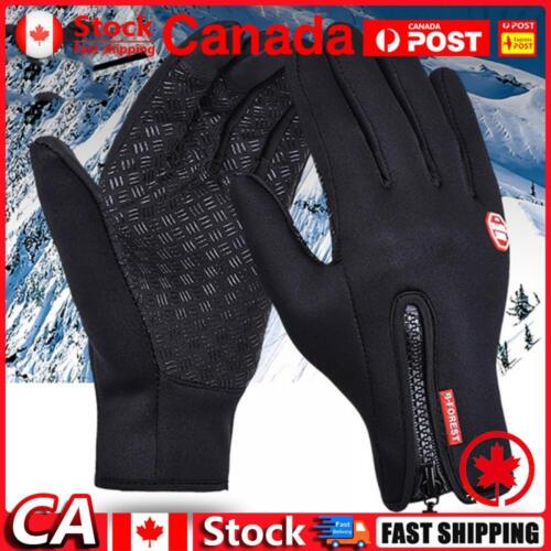 Autumn Winter Cycling Gloves Touch Screen Fleece Mitten Waterproof (L Black) CA - Picture 1 of 7