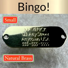 Custom Engraved Tags Personalized NAME PLATE ID Tags NAME PLATE BRASS SMALL