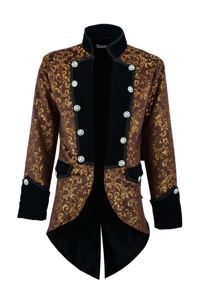 Ручной работы мужчин хвост пальто куртка золото парчи готики стимпанк викторианской / пальто - Изображение 2 из 4