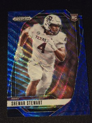 2025 Panini Prizm Draft Picks Blue Wave Prizm 006/299 Shemar Stewart #132 3hd