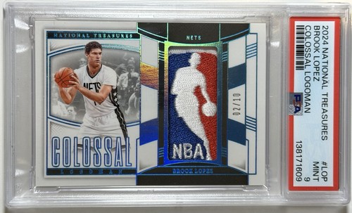 2024-25 Brook Lopez Panini National Treasures LOGOMAN /10 Nets PSA 9 #CLM-LOP