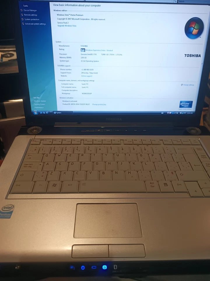 Toshiba Satellite A200-AH3 Windows Vista Premium Laptop New Battery Orig Charger - Image 2 of 4