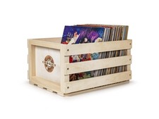 Record Storage Crate AC1004A - Holds 75 Albums, Natural