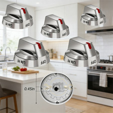 5Pack Top Burner Control Knob Replacement For Samsung Gas Range Oven DG64-00473A