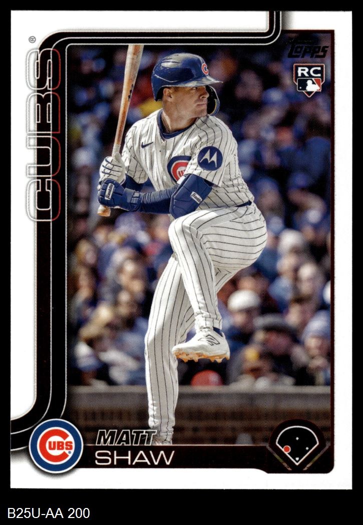 2025 Topps Update #200 Matt Shaw Cubs RC 8 - NM/MT