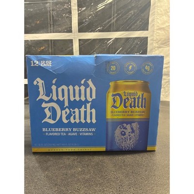 Liquid Death Blueberry Buzzsaw Iced Tea 12 Pack 12oz Cans Agave Vitamins B12 B6