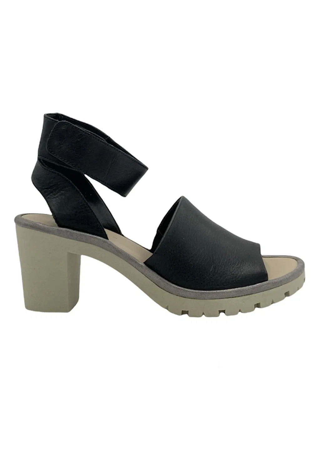 The Flexx Leather Ankle Strap Heeled Sandals Big Enough Black