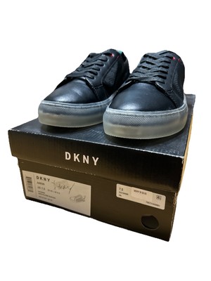 DKNY AARON Mens Sneakers DG106986 US 7.5 EU 40 / UK 6.5 Nappa PU / Pert Black