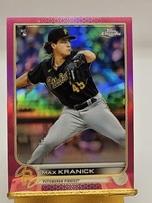 2022 Topps Chrome Pink Refractor Card #144 Max Kranick Pittsburgh Pirates Rookie. rookie card picture