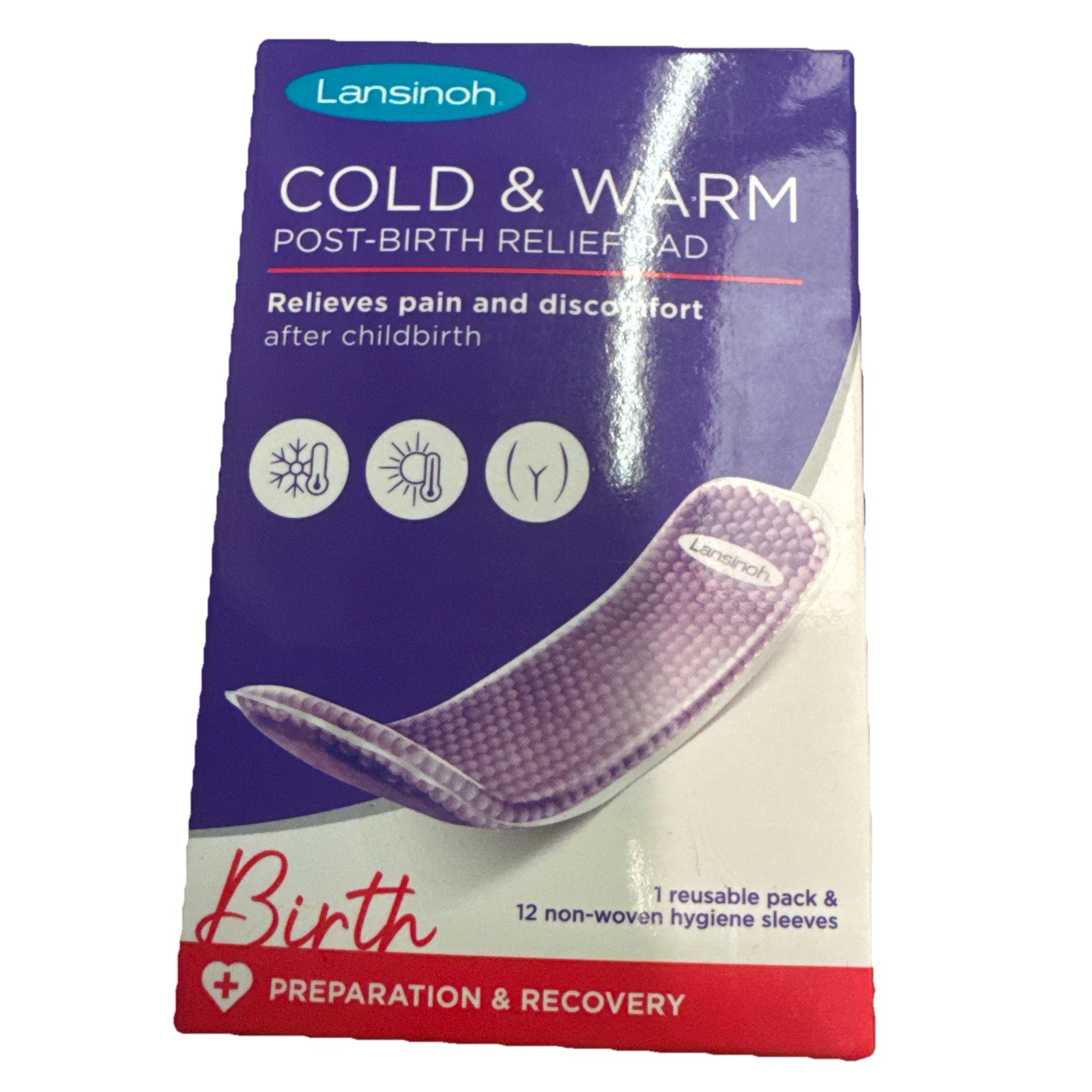 New Lansinoh Cold & Warm Perineal Relief Pad- Reusable Post-Birth Pad