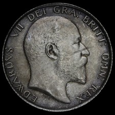 1902 Edward VII Silver Shilling, A/UNC