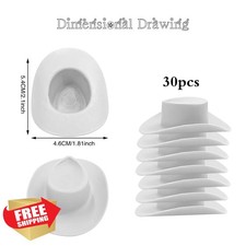 White Mini Cowboy Cowgirl Hats 30 Pcs Party Accessories
