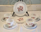 Vintage Anchor Hocking Fire King Primrose 10 Piece Set Salad Plates Cups Saucers
