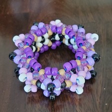Custom Made Kandi Mini Rotator Cuff Bracelet Pony Bead   READ DESCRIPTION  