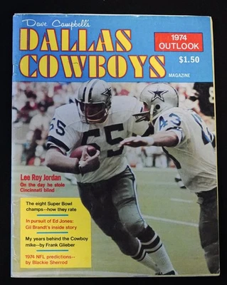 1974 Outlook Dave Campbell’s Dallas Cowboys Magazine - Lee Roy Jordan Cover - Image 1 of 3