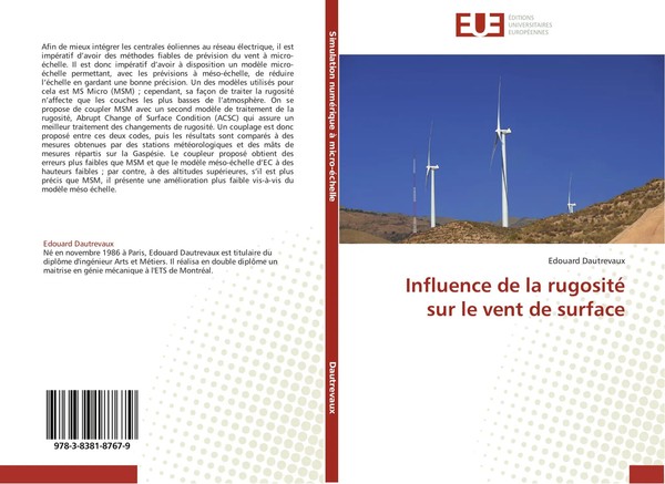 Edouard Dautrevaux | Influence De La Rugosité Sur Le Vent De Surface | Buch-image