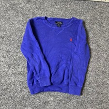 Polo Ralph Lauren Sweater Kids Size 5 Purple Cotton Knit Long Sleeve Crewneck