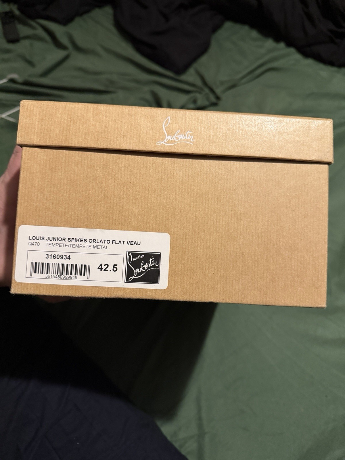 Christian Louboutin Louis Junior Spikes Orlato Flat VEAU 9.5 image 3