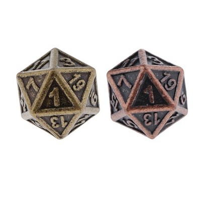 Polyedrische 20 seitige D20 Würfel aus Bronze für Dragon Scale D&D