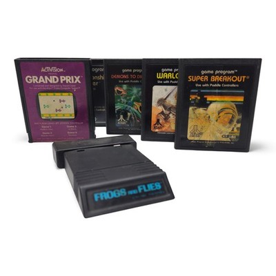 Atari 2600 Game Lot Of 7 Grand Prix Night Driver Warlords Super Breakout