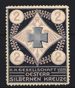 Reklamemarke Österreich, K.K. Gesellschaft vom Oesterr. Silbernen Kreuze 