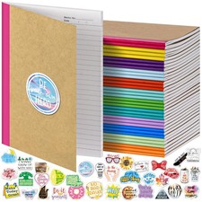 Composition Notebooks for School, 36 Pack Journals with 36 Motivational Stick...
