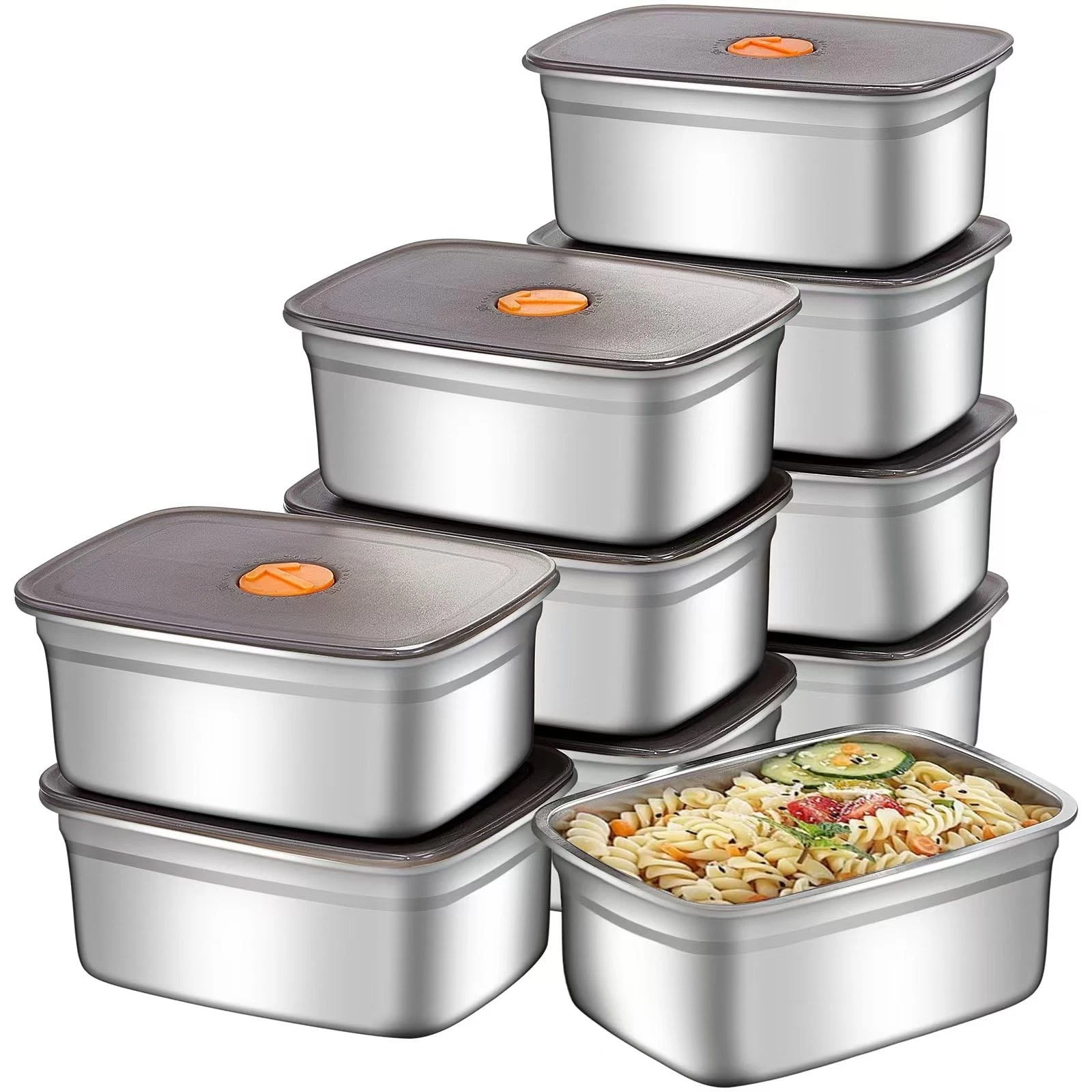 20 PCS Food Storage Containers with Lids Airtight (10 Containers & 10 Lids)，s...