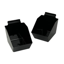 SSWBasics 6 x 5 ½ x 7 ½ inch Black Plastic Dump Bin For Slatwall Set of 2
