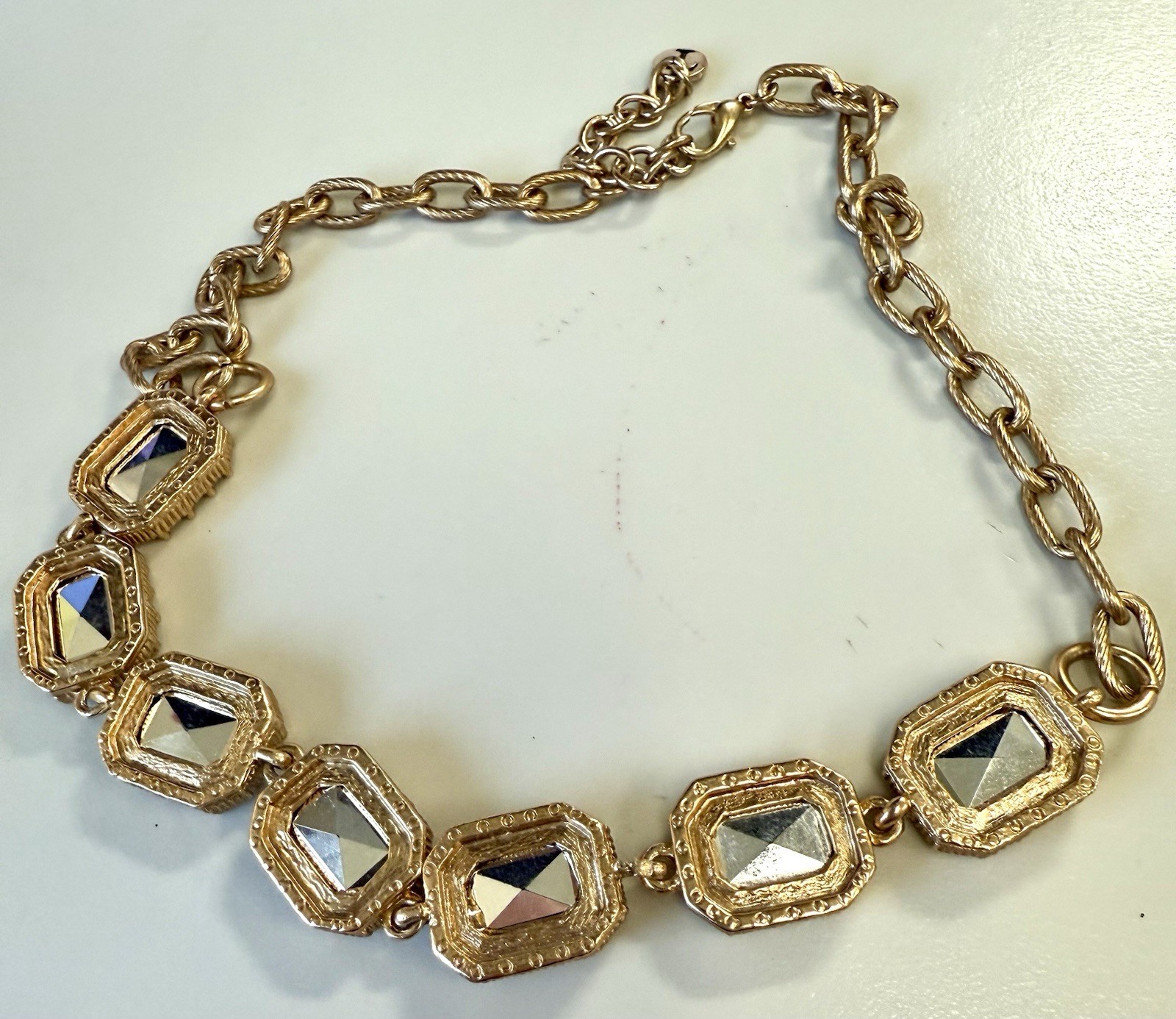 Talbots Statement Necklace – Large Emerald Cut Cl… - image 2
