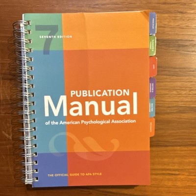 Publication Manual APA 7th Edition Spiral Bound Illustrated 2020 Psychology