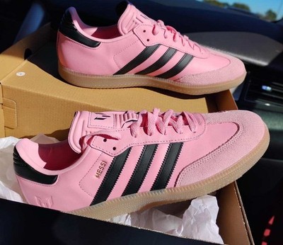 Men's Adidas Samba x Messi Inter Miami Soccer Shoes Size 11 Light Pink/Black