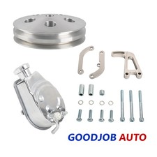 Small Block Chevy Saginaw Power Steering Pumpbracket Kit 2 Grooves Pulley