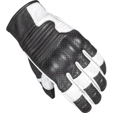 Cortech The Bully 2.0 Leather Motorcycle Gloves | Black/White